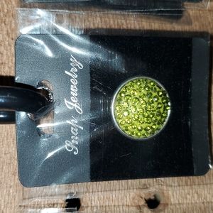 Lime Neon Green Rhinestone Snap 20 mm